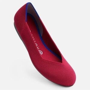 Rothy's 'The Flat' Slip-On Shoes in 'Scooter Red' Womens Size 7.5